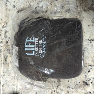 Woman's Hat "Life's better on the River" (Dk. Charcoal Grey/Stone-Washed look)